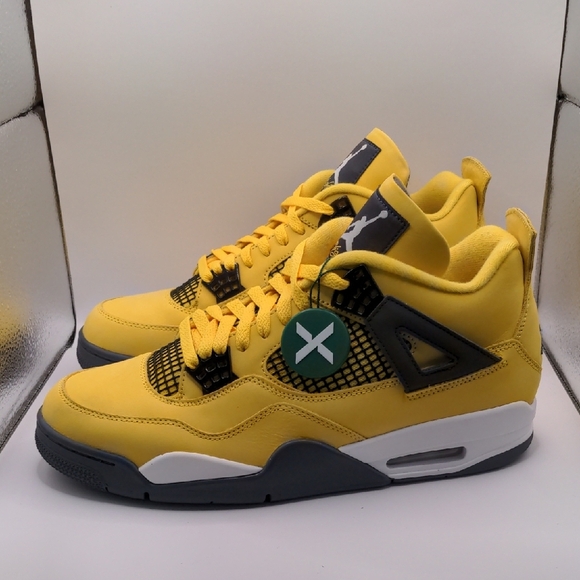 New Nike Air Jordan 4 IV Sneakers Lightning Yellow Sz M11.5 W13